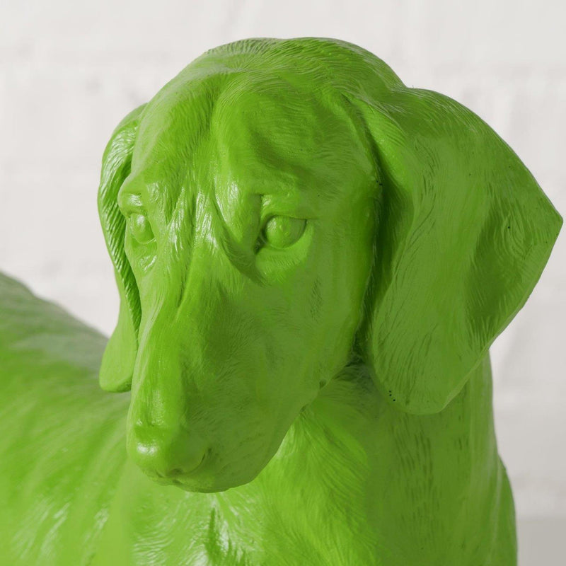 Afbeelding laden in galerijviewer, Boltze home figuur tekkel wuffy groen 38x18x24cm polyresin
