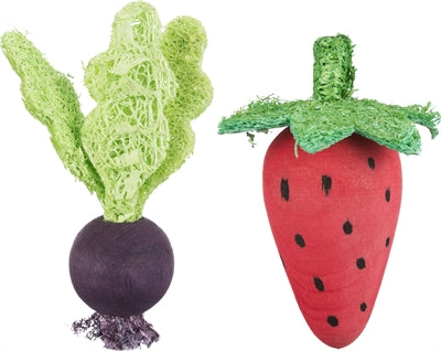 Afbeelding laden in galerijviewer, Trixie speelbal set biet aardbei hout loofah
