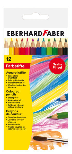 Afbeelding laden in galerijviewer, Eberhard faber ef-516012 aquarelpotlood kartonetui à 12 stuks met penseel
