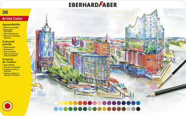 Eberhard faber aquarelpotlood - artist color - 36 stuks - metaaletui - ef-516036