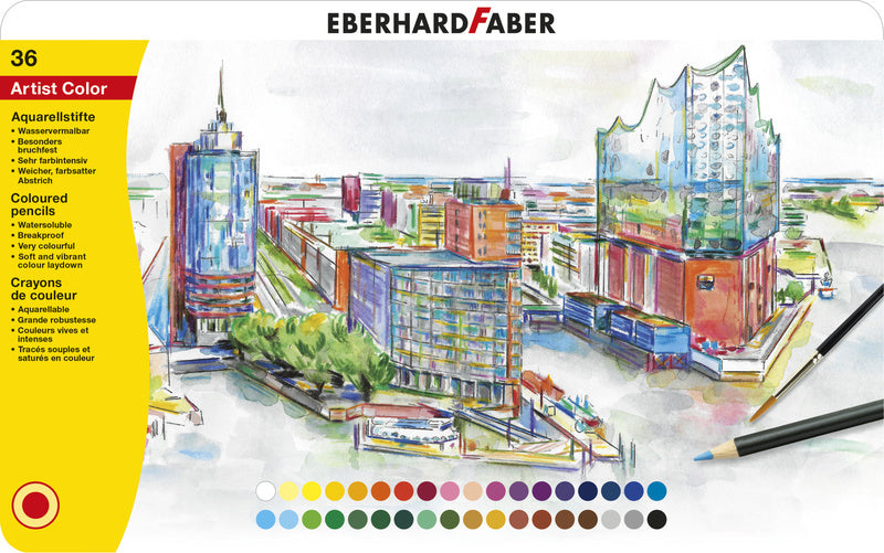 Afbeelding laden in galerijviewer, Eberhard faber aquarelpotlood - artist color - 36 stuks - metaaletui - ef-516036
