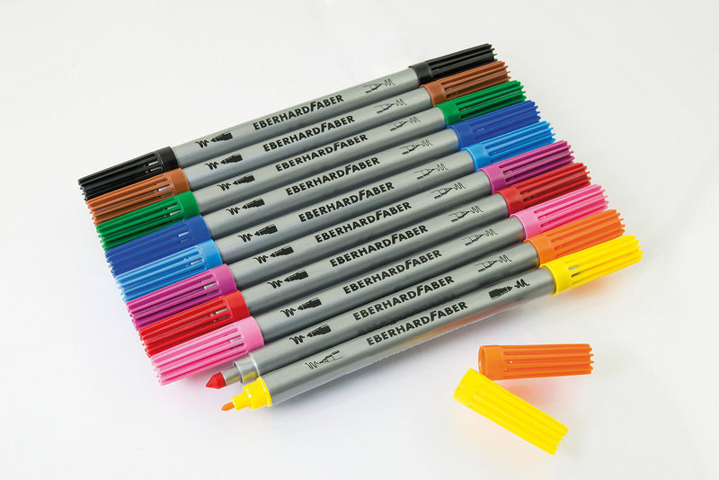 Afbeelding laden in galerijviewer, Eberhard faber ef-550010 viltstiften duo 0,8+1-3mm assorti etui à 10stuks
