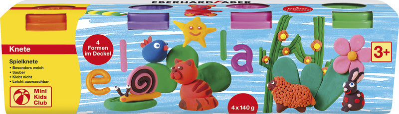 Afbeelding laden in galerijviewer, Eberhard faber kinderklei - 4x in beker - 140 gram - oranje-roze-groen-paars - ef-572510
