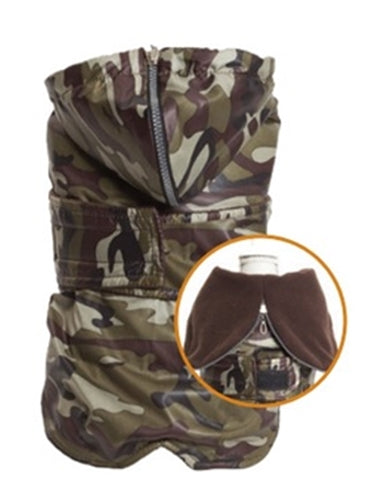 Afbeelding laden in galerijviewer, Croci hondenjas teckel military camouflage bruin
