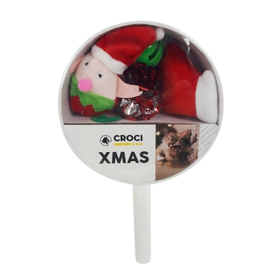 Afbeelding laden in galerijviewer, Croci Xmas cat lolly met speelgoed
