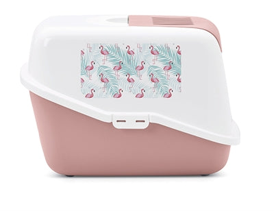 Afbeelding laden in galerijviewer, Savic Kattenbak nestor impression flamingo roze wit
