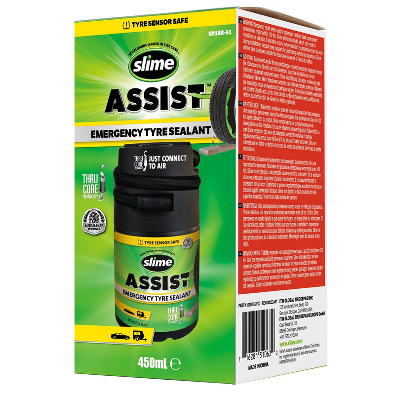 Afbeelding laden in galerijviewer, Slime assist noodafdichtmiddel voor banden 450 ml navulling smart repair plus set
