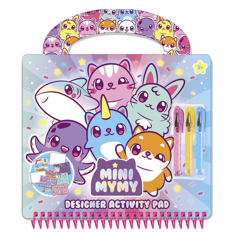 Afbeelding laden in galerijviewer, Mini mymy totum kawaii dieren designer vakantie doeboek, tekenen schrijven en stickeren incl. 3 gelpennen en sjablonen, 25-delige set, creatief speelgoed jongens en meisjes vanaf 3 jaar
