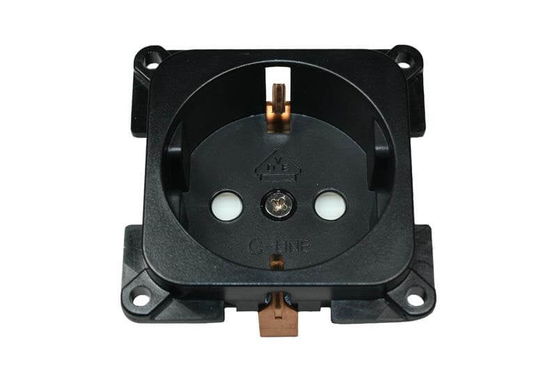 Afbeelding laden in galerijviewer, C-line wandcontactdoos camper en caravan 230 volt zwart
