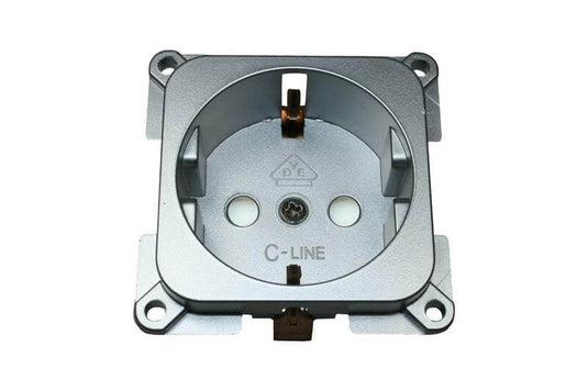 C-line wandcontactdoos camper en caravan 230 volt zilver - verpakt
