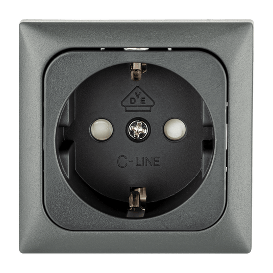 C-line wandcontactdoos camper en caravan 230 volt antraciet