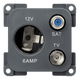 C-line 12 volt contactdoos met antenne en satelliet aansluiting antraciet - verpakt