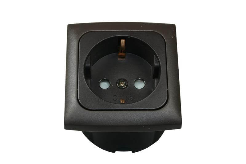 Afbeelding laden in galerijviewer, C-line wandcontactdoos met opal afdekraam bruin
