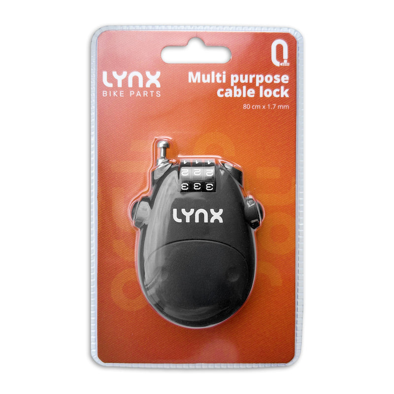 Afbeelding laden in galerijviewer, Lynx Multifunctioneel Kabelslot 80cm - Zwart
