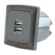 C-line wandcontactdoos met dubbele usb-a lader met opal afdekraam antraciet - zonder verkoopverpakking