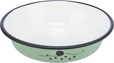 Afbeelding laden in galerijviewer, Trixie Voer waterbak plat emaille rvs groen
