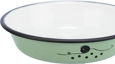 Afbeelding laden in galerijviewer, Trixie Voer waterbak plat emaille rvs groen
