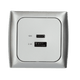 C-line usb laadcontactdoos met usb-a en usb-c met opal afdekraam zilver