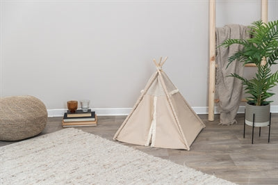 Afbeelding laden in galerijviewer, Trixie kattenmand tipi boho beige

