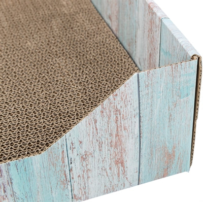 Afbeelding laden in galerijviewer, Trixie krabmand karton catnip turquoise
