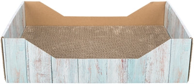 Afbeelding laden in galerijviewer, Trixie krabmand karton catnip turquoise
