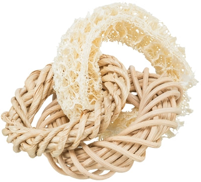 Afbeelding laden in galerijviewer, Trixie luffaring met rotan-en maisblad ring naturel
