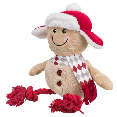 Afbeelding laden in galerijviewer, Trixie Xmas peperkoekman met flostouw benen pluche katoen
