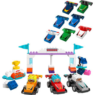 Afbeelding laden in galerijviewer, Lego duplo town 10445 f1 team racewagens en coureurs
