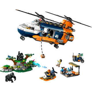 Afbeelding laden in galerijviewer, Lego 60437 city exploration jungleonderzoekers helikopter bij de basis
