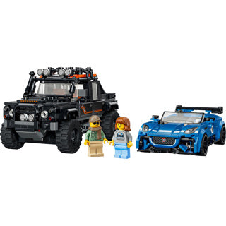 Afbeelding laden in galerijviewer, Lego speed champions 77264 jaguar project 7 en land rover defender
