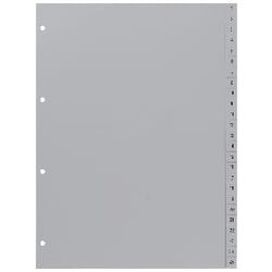 Numerieke tabbladen hetzel 721311 grijs pp (polypropeen)