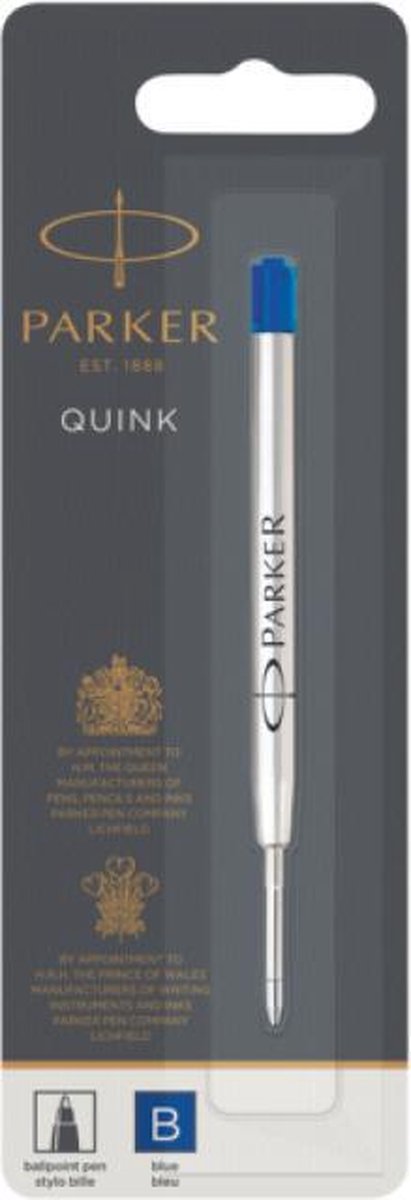 Parker balpenvullingen | broad punt | blauwe quinkflow-inkt | 1 stuk