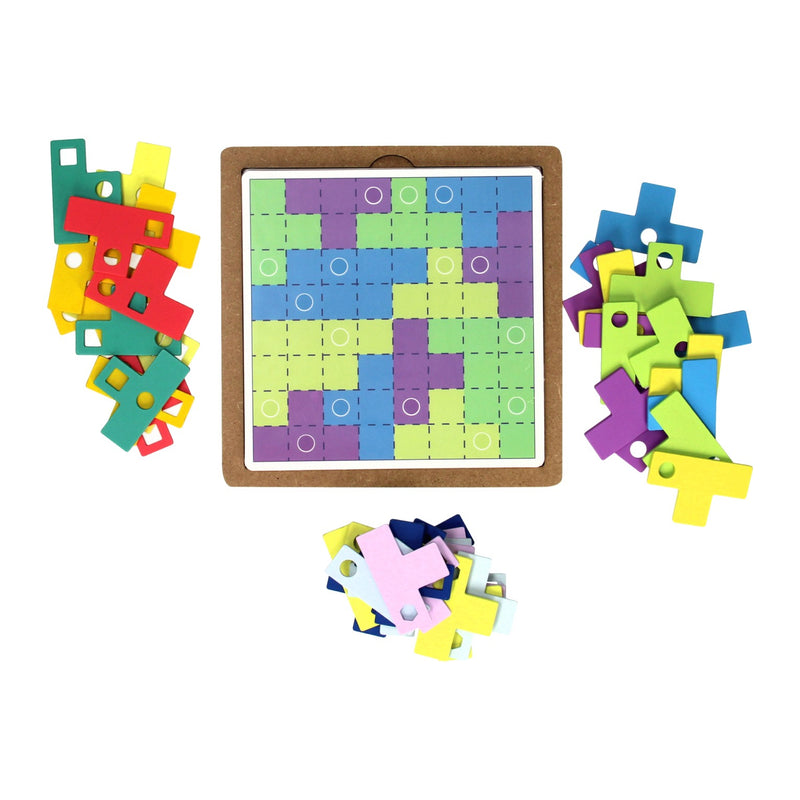 Afbeelding laden in galerijviewer, houten tangram puzzel regenboog set, 64dlg.
