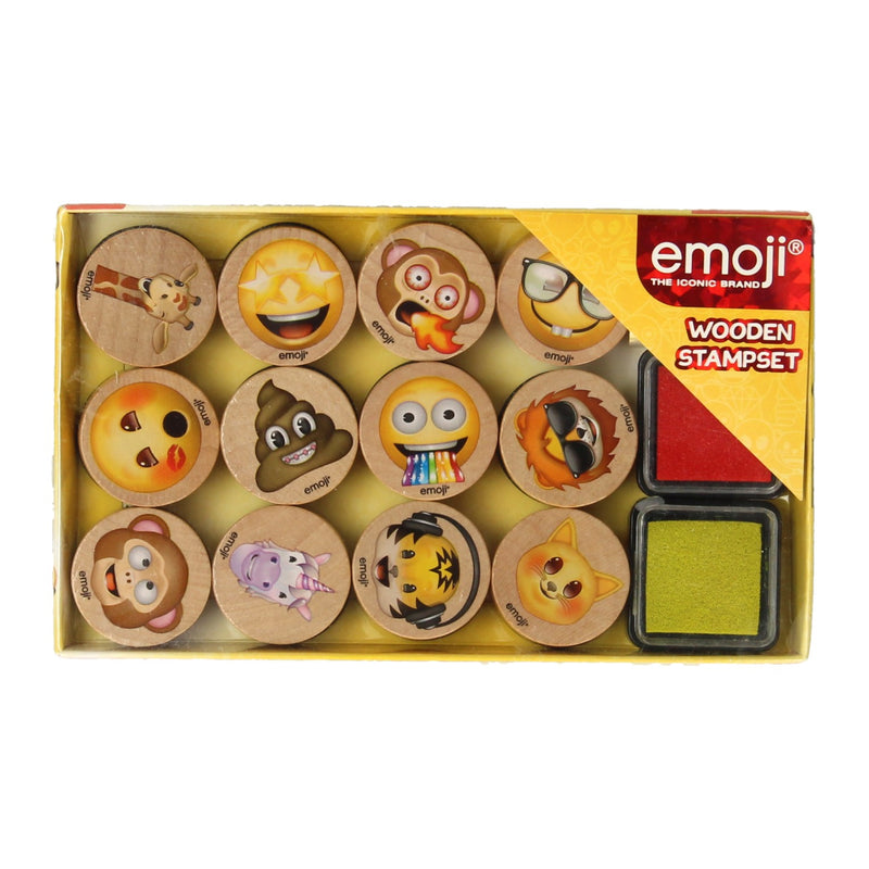 Afbeelding laden in galerijviewer, Emoji houten stempelset
