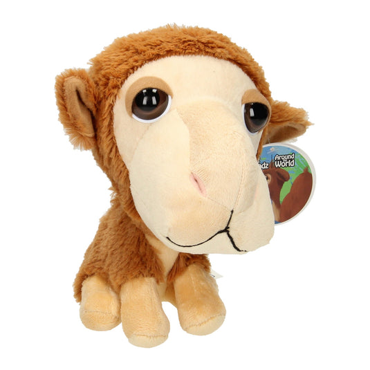 Knuffel big head pluche kameel, 21cm