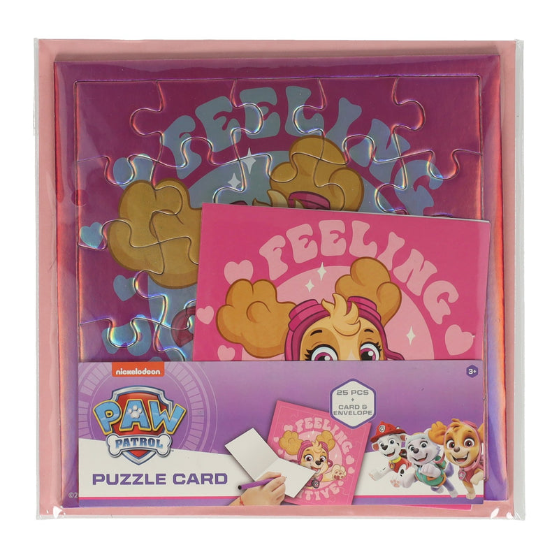 Afbeelding laden in galerijviewer, Paw patrol legpuzzel kaart roze kaart en envelop
