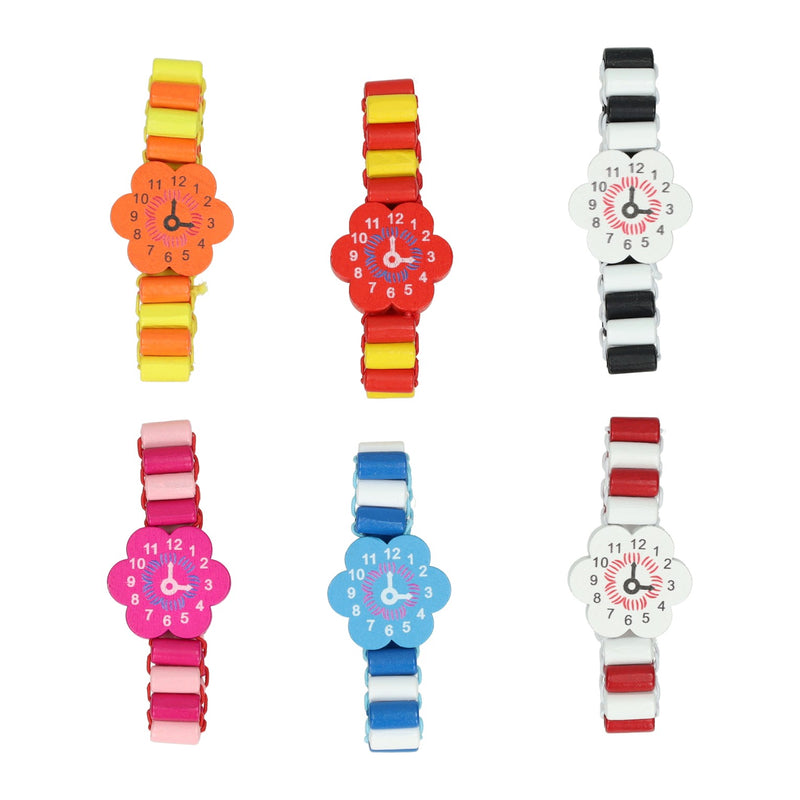 Afbeelding laden in galerijviewer, Houten horloge bloem
