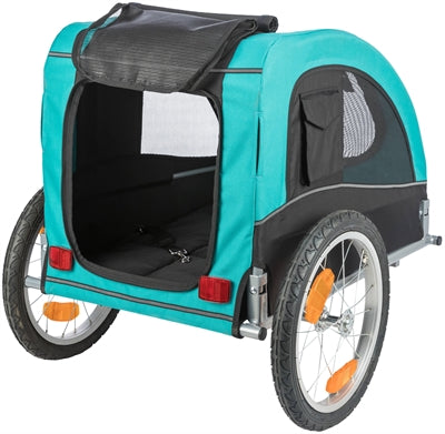 Afbeelding laden in galerijviewer, Trixie Hondenfietskar limited edition zwart turquoise
