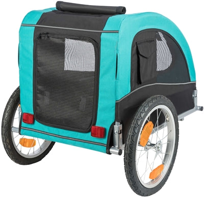 Afbeelding laden in galerijviewer, Trixie Hondenfietskar limited edition zwart turquoise
