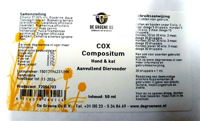 Afbeelding laden in galerijviewer, De groene os Cox compositum hond kat

