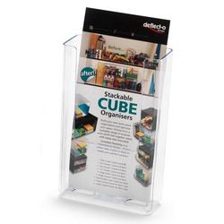 Wandmontagebrochure houder deflecto de76001 transparant