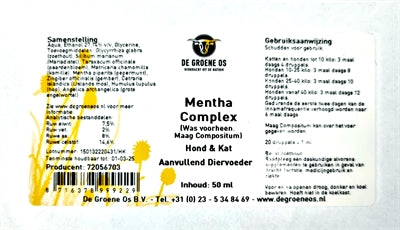Afbeelding laden in galerijviewer, De groene os Mentha complex hond kat
