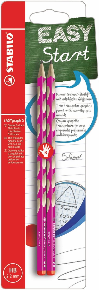 Afbeelding laden in galerijviewer, Stabilo easygraph s hb rechtshandige grafietpotloden roze - 2st.
