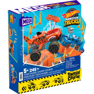 Afbeelding laden in galerijviewer, Mega bloks mega hot wheels monster trucks tiger shark chomp course
