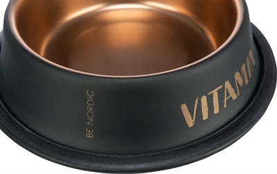 Afbeelding laden in galerijviewer, Trixie be nordic voer waterbak rvs rubber zwart brons
