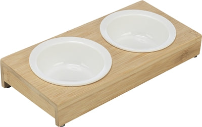 Afbeelding laden in galerijviewer, Trixie Voerbak waterbak-set keramiek bamboe
