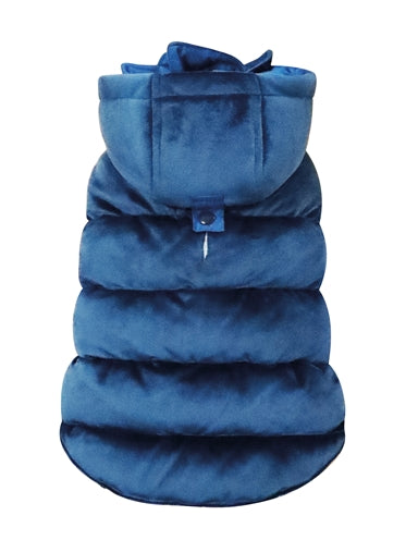 Afbeelding laden in galerijviewer, Croci Hondenjas velveteen gevoerd blauw
