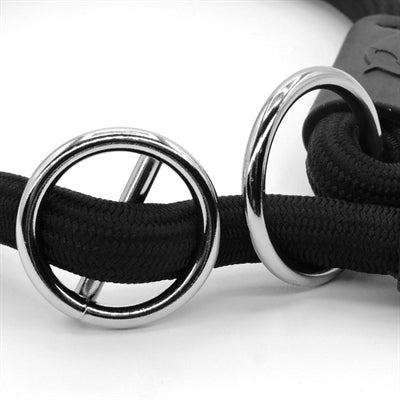 Afbeelding laden in galerijviewer, Morso half slip halsband hond soft rope gerecycled black zwart
