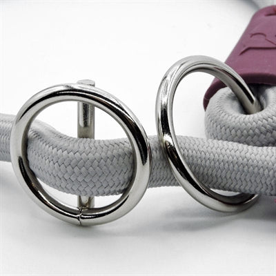 Afbeelding laden in galerijviewer, Morso half slip halsband hond soft rope gerecycled grey grijs
