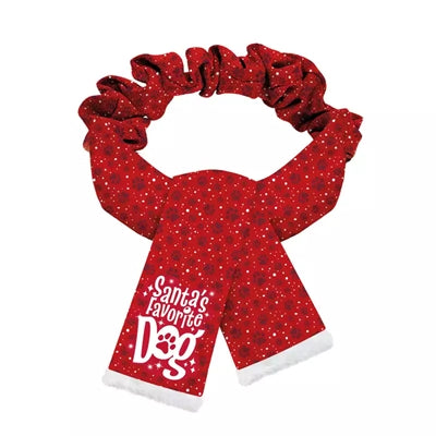 Afbeelding laden in galerijviewer, Plenty gifts Kerst sjaal santa's favorite dog poot rood
